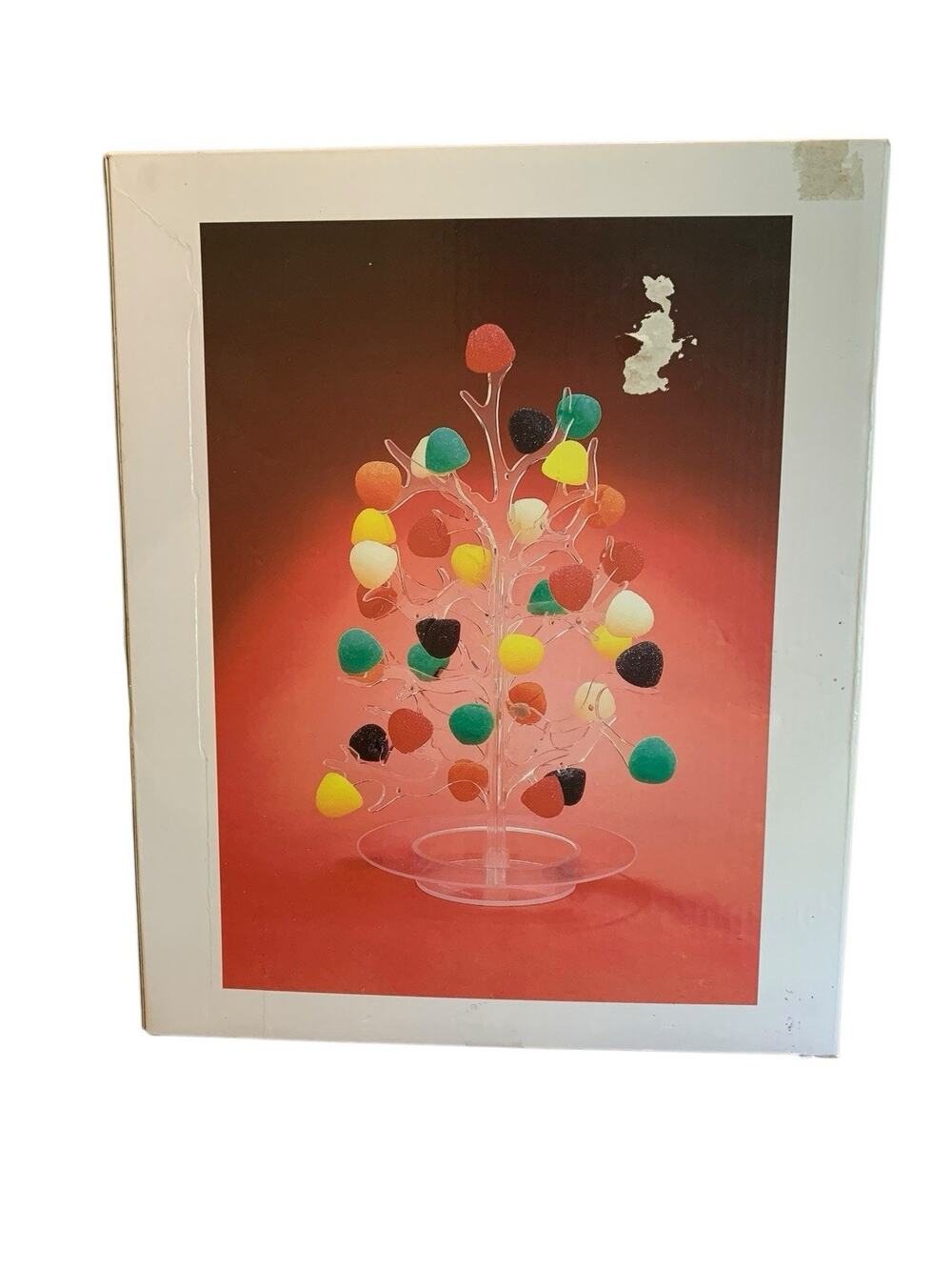 Vintage Holiday Gumdrop Tree Clear Plastic Acrylic Server Stand MKB321 Retro